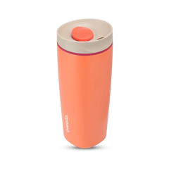 SmoothSip Slider 20oz, bright coral orange body with cream and orange accent lid
